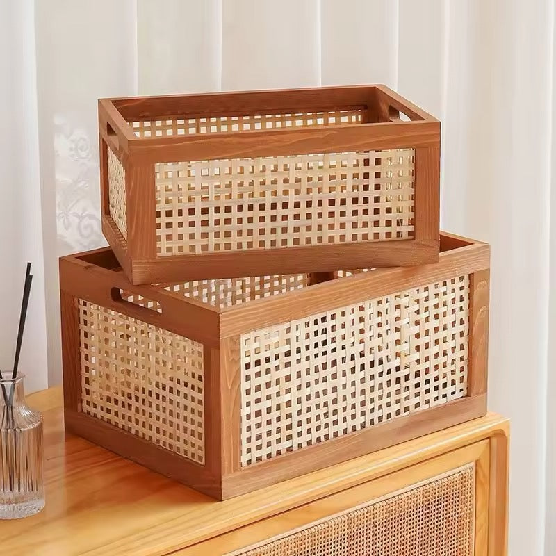 Lightweight Wicker Basket with Handles – Durable and Stylish Organizer