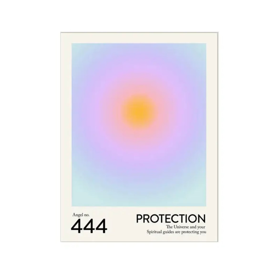 Angel number 333 wall art in a celestial aura energy design