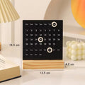 Perpetual acrylic desk calendar with wooden stand