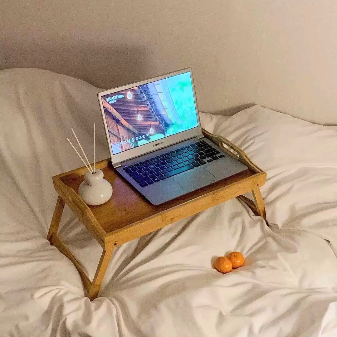 Wood Bed Table – Folding Laptop Desk & Breakfast Table – The Feelz