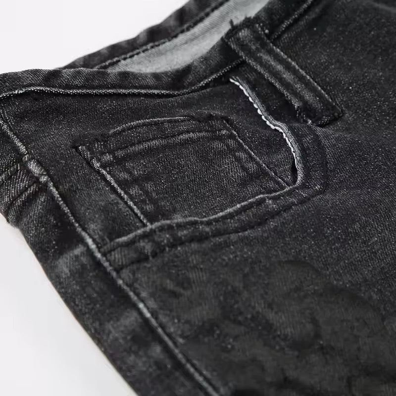 Low Rise Jeans | Black Y2K Gothic Flare Denim – The Feelz