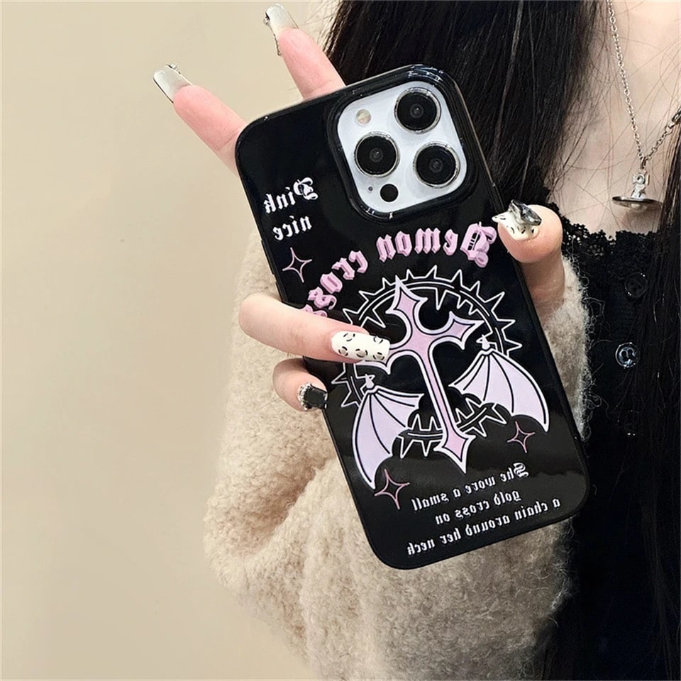 Vintage Gothic iPhone Case Y2K Grunge Black Rubber Phone – The Feelz