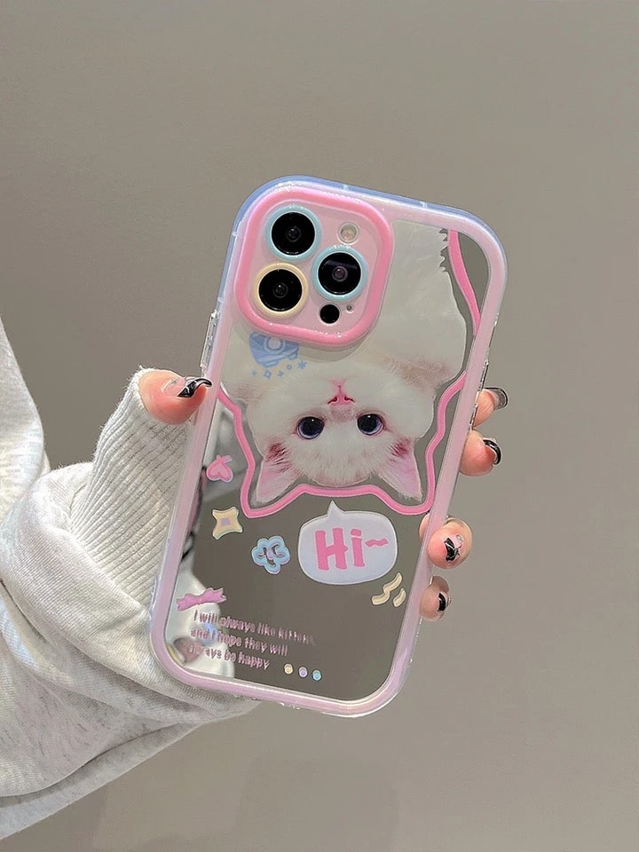 Trendy coquette iPhone case with kitty design, perfect for soft girl look